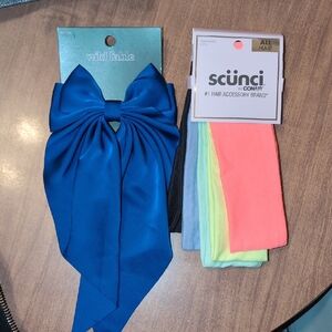 Wild Fable Vibrant Blue Hair Bow with Scunci Colorful Headwraps